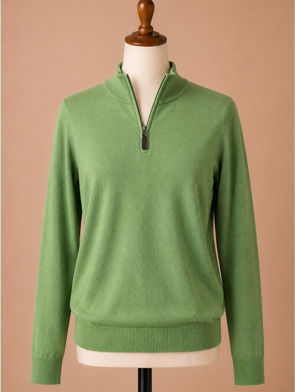 Jos. A. Bank 100% Merino Wool Quarter-Zip Sweater Lime Green XL